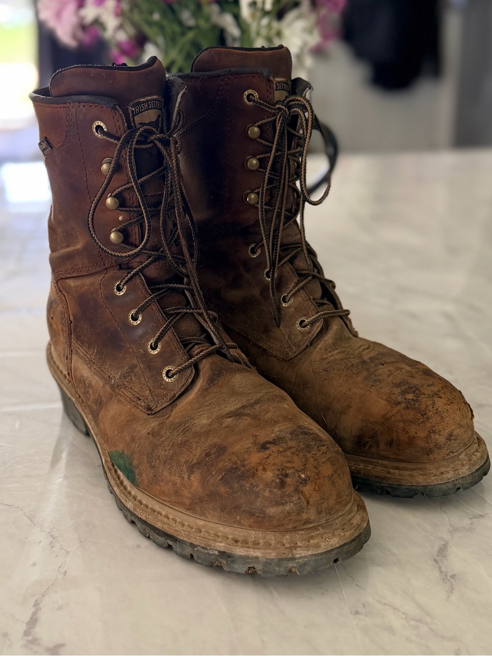 Irish Setter Brown Leather Lace-Up Work Boots